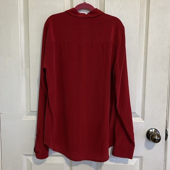 Equipment wine-coloured silk button-up shirt - Picture 4 of 4